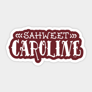 Sahweet Caroline White Tattoo Font Sticker